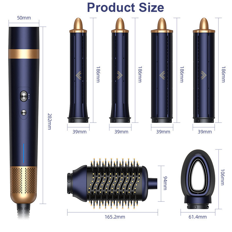 Beakey 6 in 1 Hair Dryer Brush Negative Ionic with Curlers for Fast Drying