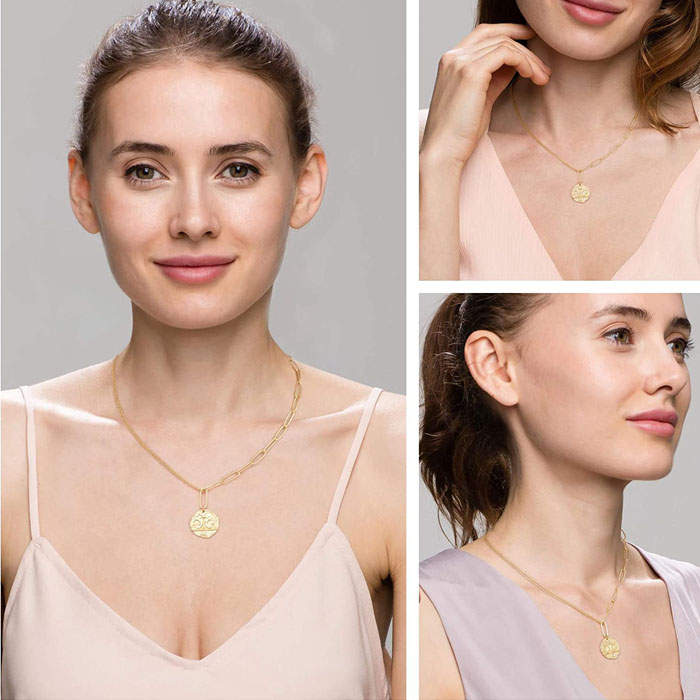 Beakey Simple Cute Long Pendant Necklace Oval Link Choker Double Layer Jewery-Stars And Moon2-GL-0023A