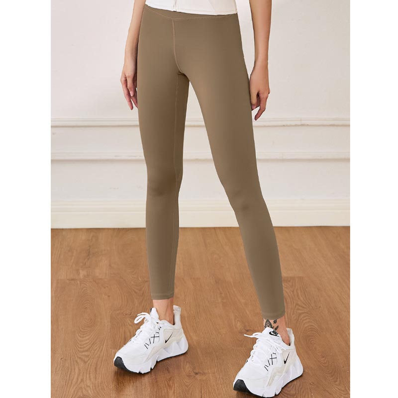 Beakey Womens Fleece Yoga Pant High Waisted Tummy Control Athletic Leggings-Cocoa
