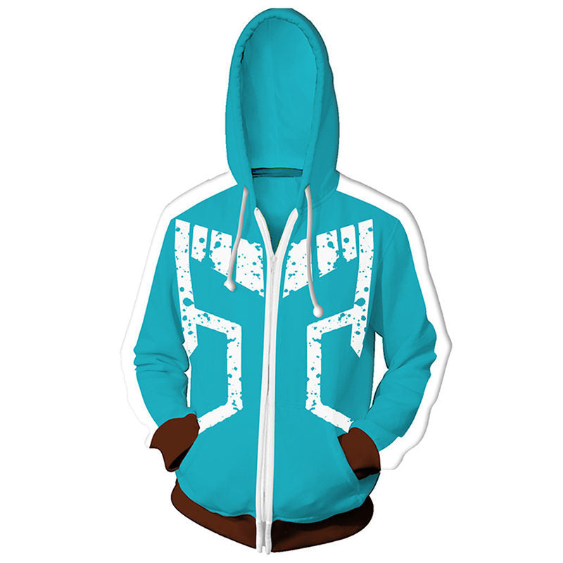 Beakey Zip up Hoodies for Men with Pocket 3D Anime Printed Sweatshirt-5