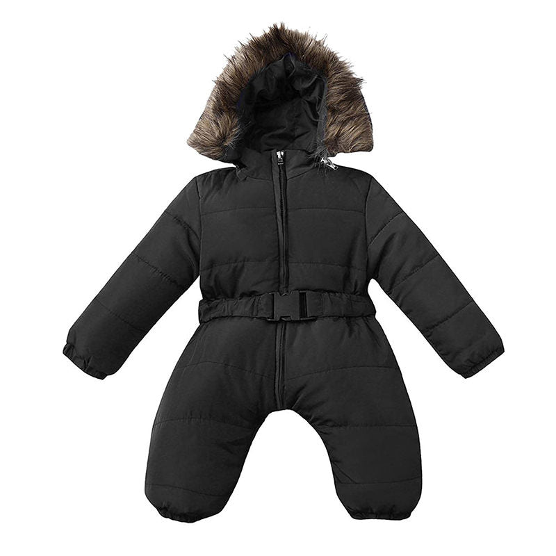 Beakey Newborn Snowsuits with Removable Hood Warm Padded Coat Winter-Black