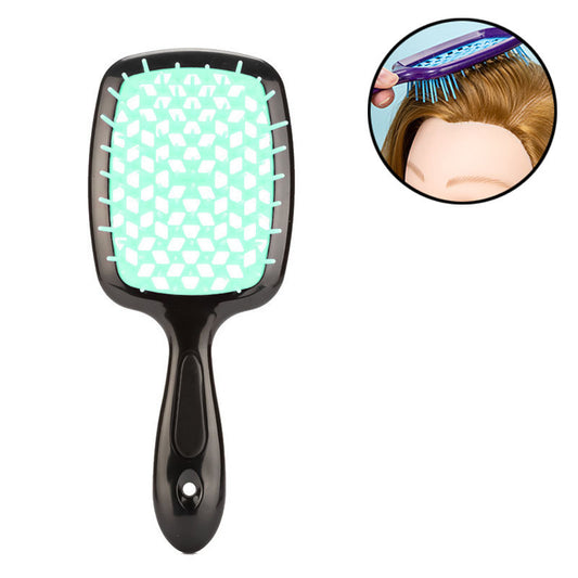 Beakey Massage Hair Brush Wet & Dry Vented Detangling for All Hair Types-GreenBlack