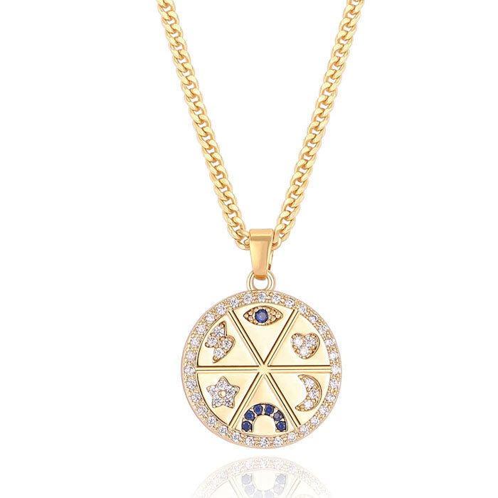 Beakey Simple Cute Long Pendant Necklace Oval Link Choker Double Layer Jewery-Lucky Charm-GL-0092A