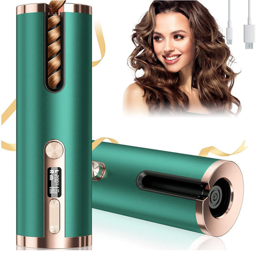 Beakey Cordless Automatic Curling Iron LCD Display Rechargeable with 6 Temps