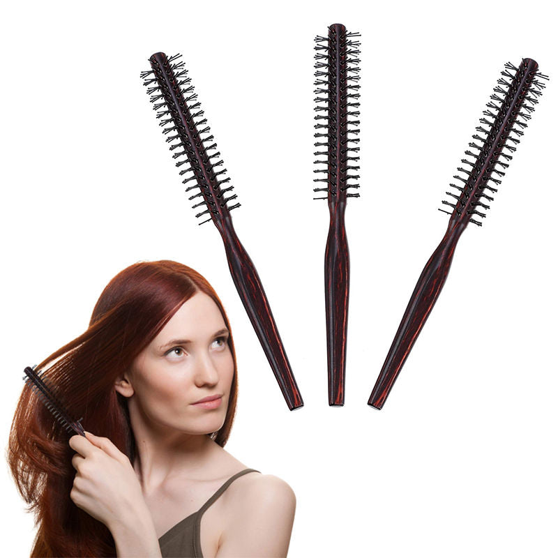 Beakey 3 Pcs Round Hair Brush with Wooden Handle for Hair Blow Drying