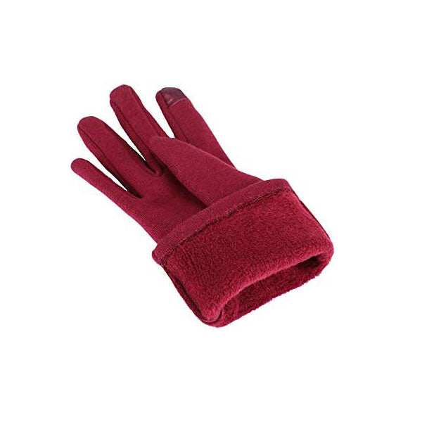 Beakey 3 Pairs Women Winter Gloves Warm Touchscreen Windproof Gloves-BlackWine RedBrown
