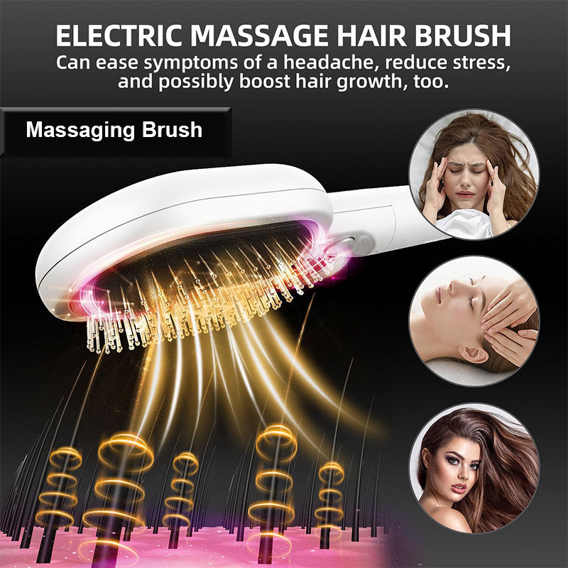 Beakey Vibratio Hair Brush with Negative Ionic for Detangling Frizzy-White