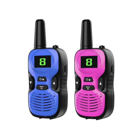 Beakey 2 Pcs Kids Walkie Talkies Rechargeable Long Range Camping Toys-BluePink