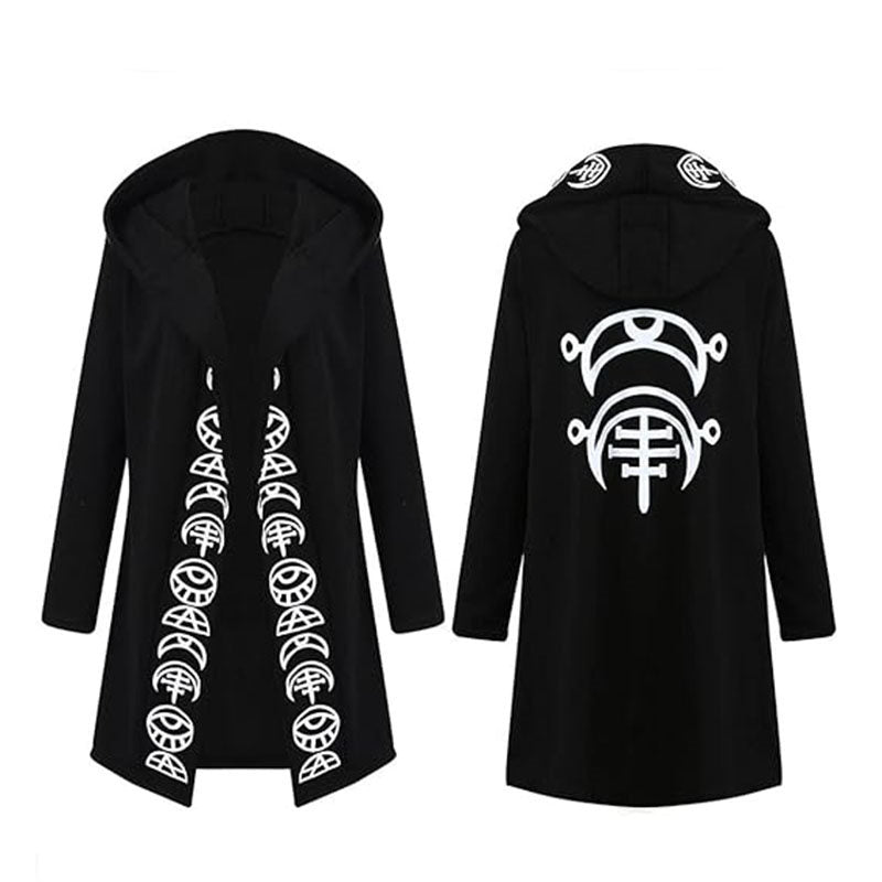 Beakey Punk Gothic Sweatshirt for Women Long Sleeve Open Hoodie Oversized