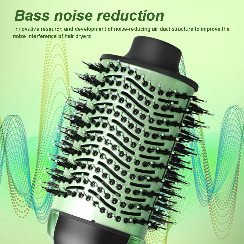 Beakey Blow Dryer Brush with Negative Ions & 3 Temps for All Hair Types-Green