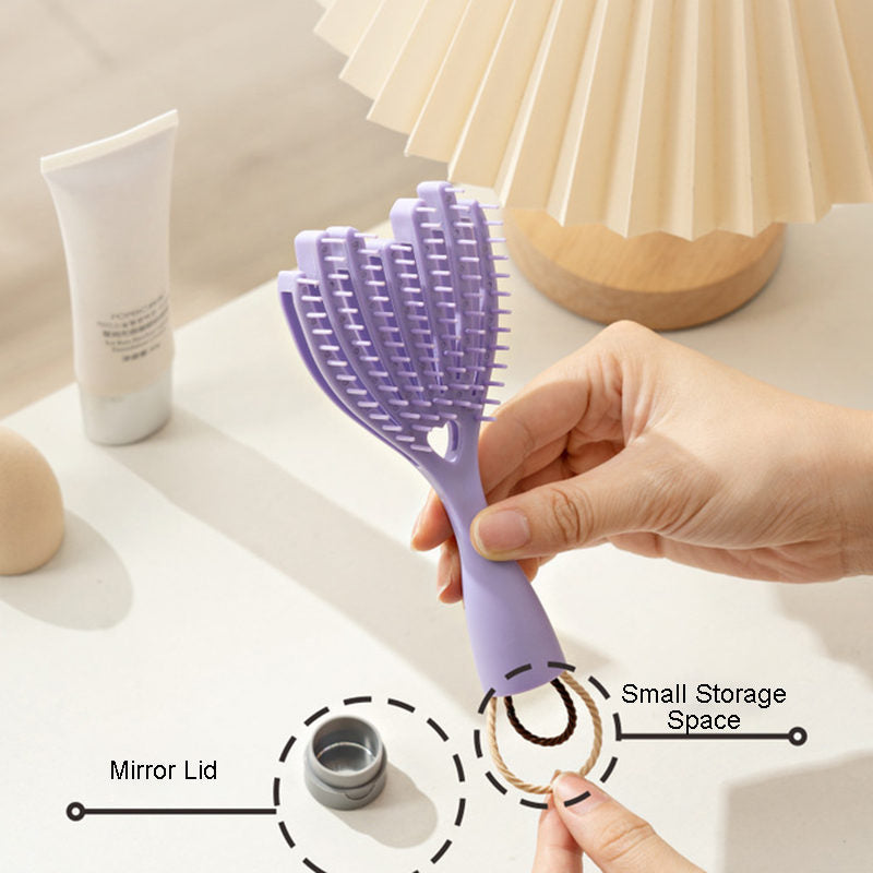 Beakey Hollow Out Hair Comb Dry Wet Use High Flexibility for Travel-Purple