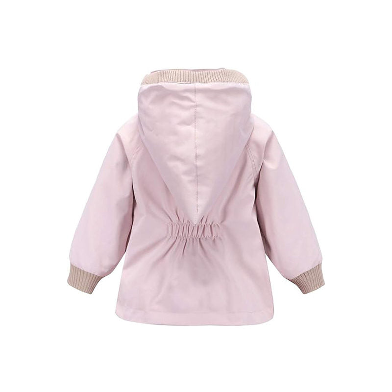 Beakey Kids Rain Jacket with Removable Hood Windproof for Spring Fall-Light Pink