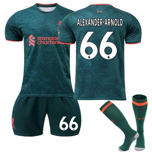 Beakey Liverpool F.C. Second Away Jersey 2022-23 ALEXANDER-ARNOLD #66 Soccer Jersey Kids Adult 3-Pieces Jersey Kits