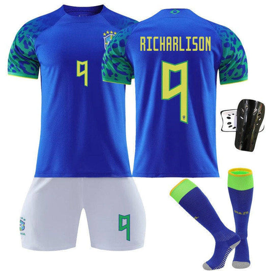 Beakey RICHARLISON #9 Brazil Away B-Jersey 2022/23 Soccer B-Jersey Kit Football T-shirt Set For Adult Kids