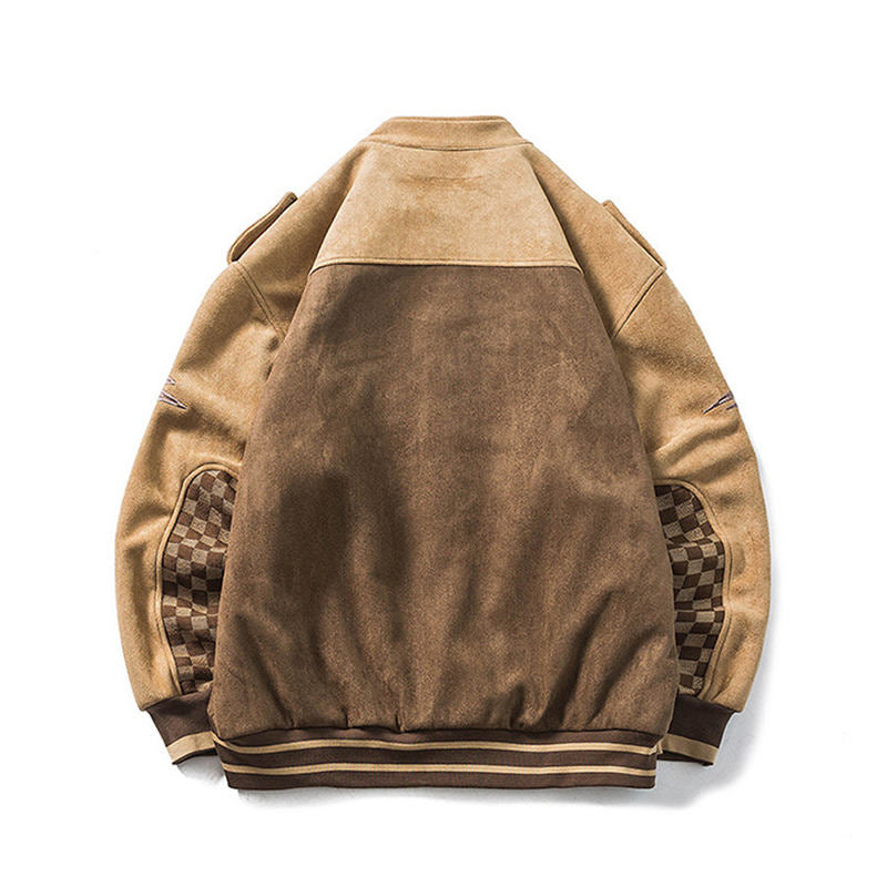 Beakey Suede Motorcycle Jackets Women Men Fashion Oversized Overcoats
