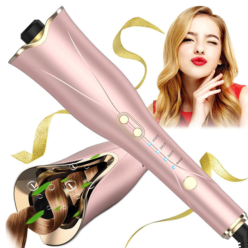 Beakey Auto Hair Curler with 4 Temps & 3 Timer Settings for Hair Styling-Champagne