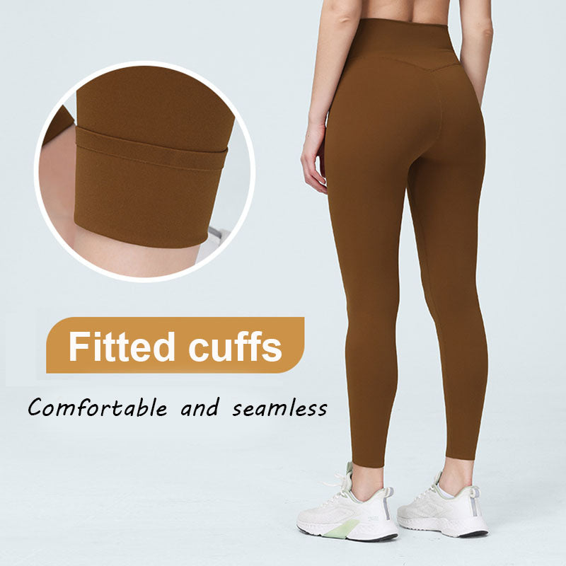 Beakey Womens Yoga Pants Breathable Naked Feeling Fitness Leggings-Brown