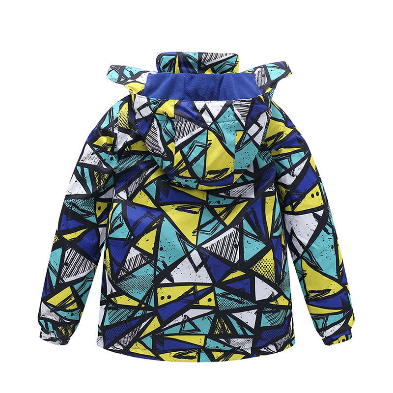Beakey Girls Boys Windbreaker Fleece Lining Waterproof Hooded Jacket-Green