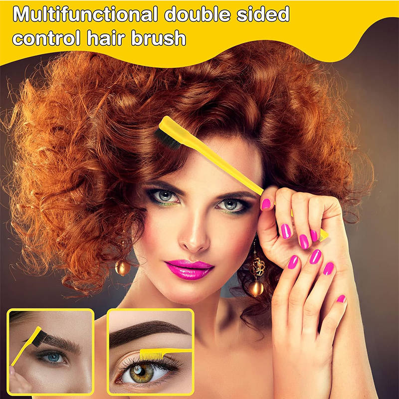 Beakey 12 Pieces Hair Brush Set Nylon Teasing Hair Brushes Rat Tail Combs with Duckbill Clips for Women-Yellow