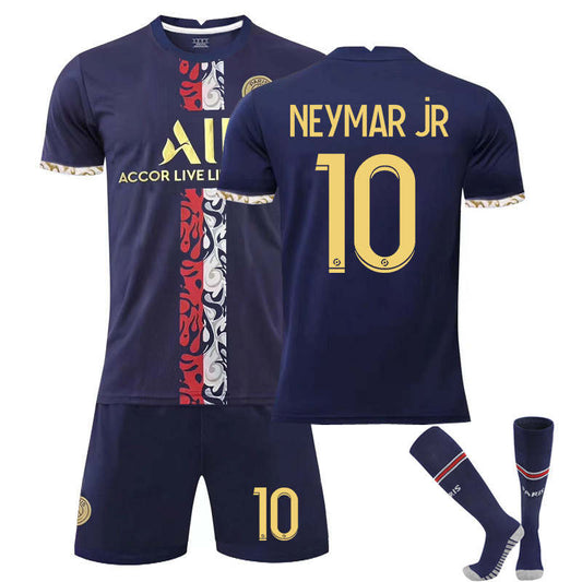 Beakey Paris Special Gold Edition Jersey 2022-23 NEYMAR #10 Soccer Kits for Kids Adult