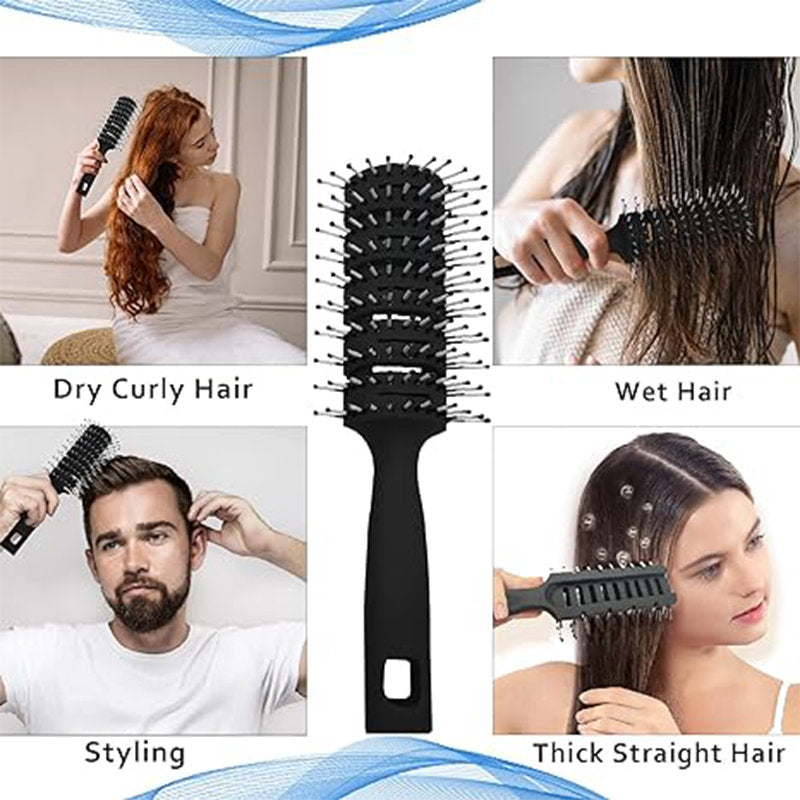 Beakey 2 Pcs Vent Brush Curved with Ball Tipped Bristles for Wet Dry Hair