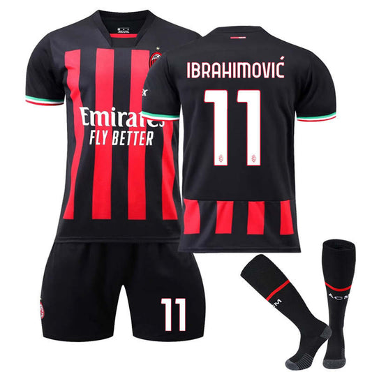 Beakey Milan Home Jersey 2022-23 IBRAHIMOVIC #11 Soccer Jersey Kids Adult 3-Pieces Jersey Kits