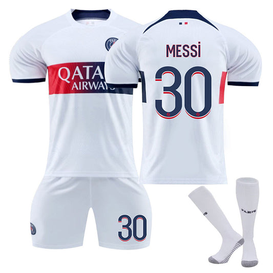 Beakey Paris Away Jersey MESSI #30 Soccer Jersey Kids Adult 3-Pieces Jersey Kits