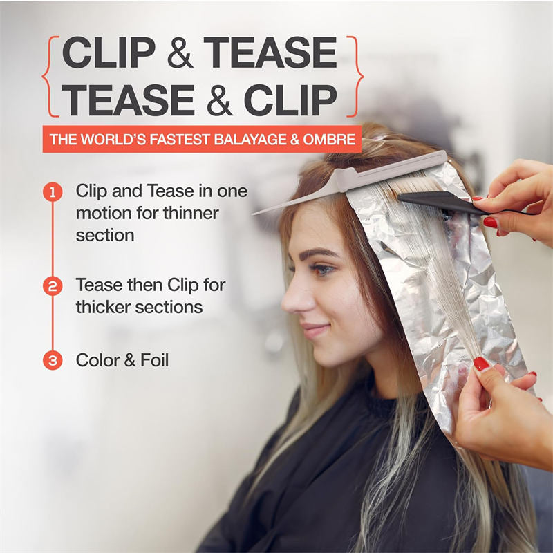 Beakey 2 Pcs Highlight Clip Comb Rat Tail Teasing Comb for Hair Coloring
