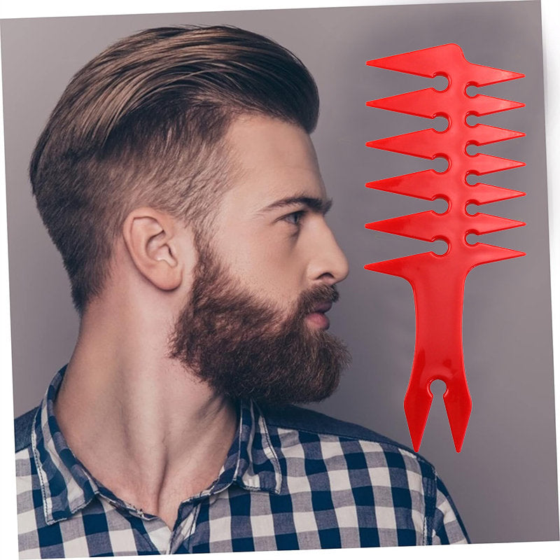 Beakey Wide Tooth Comb Double Sided for Men Hair Styling Texture Comb-Red