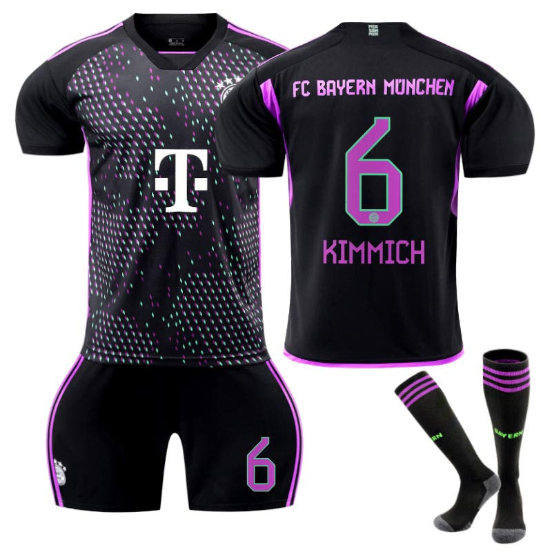 Beakey Bayern Away Jersey KIMMICH #6 Soccer Jersey Kids Adult 3-Pieces Jersey Kits