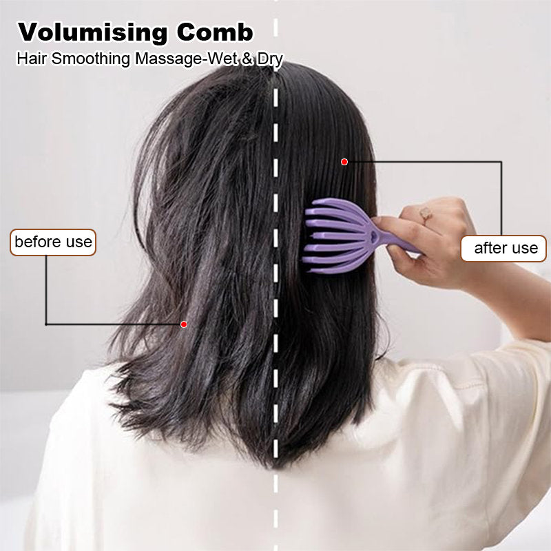 Beakey Hollow Out Hair Comb Dry Wet Use High Flexibility for Travel-Purple