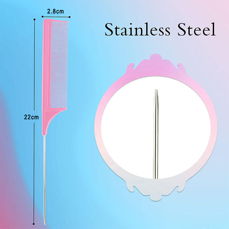 Beakey 3 Pcs Slick Back Hair Brush Set Bristle Hair Brush Edge Control Brush for Women Kids-Pink