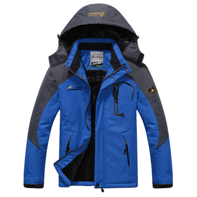 Beakey Mens Winter Coat Fleece Lined Waterproof Snow Ski Jacket with Hood-Blue1