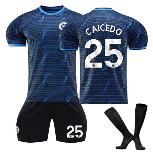 Beakey Chelsea Away Jersey CAICEDO #25 Soccer Jersey Kids Adult 3-Pieces Jersey Kits