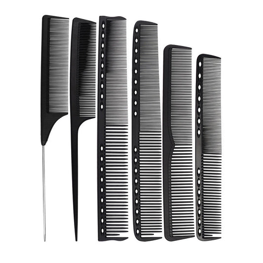 Beakey 6 Pcs Carbon Fiber Combs Anti Static for Women Most Hair Types