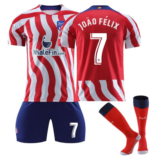 Beakey JOAO FELIX #7 Madrid Home Jersey 2022/23 Soccer Jersey Kit Football T-shirt Set For Adult Kids