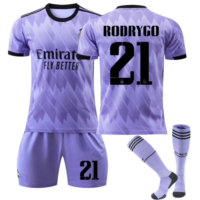 Beakey RODRYGO #21 Real Madrid Club Away Jersey 2022/23 Soccer Jersey Kit For Adult Kids