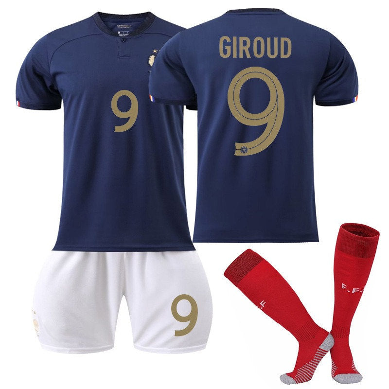 Beakey France Home B-Jersey 2022-23 GIROUD #9 Soccer B-JerseyKids Adult 3-Pieces B-Jersey Kits