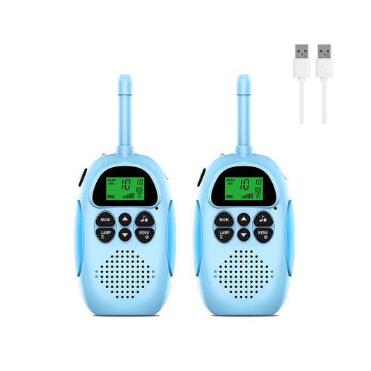 Beakey 2 Pcs Kids Walkie Talkies Rechargeable 22 Channels 2 Way Radio-Blue