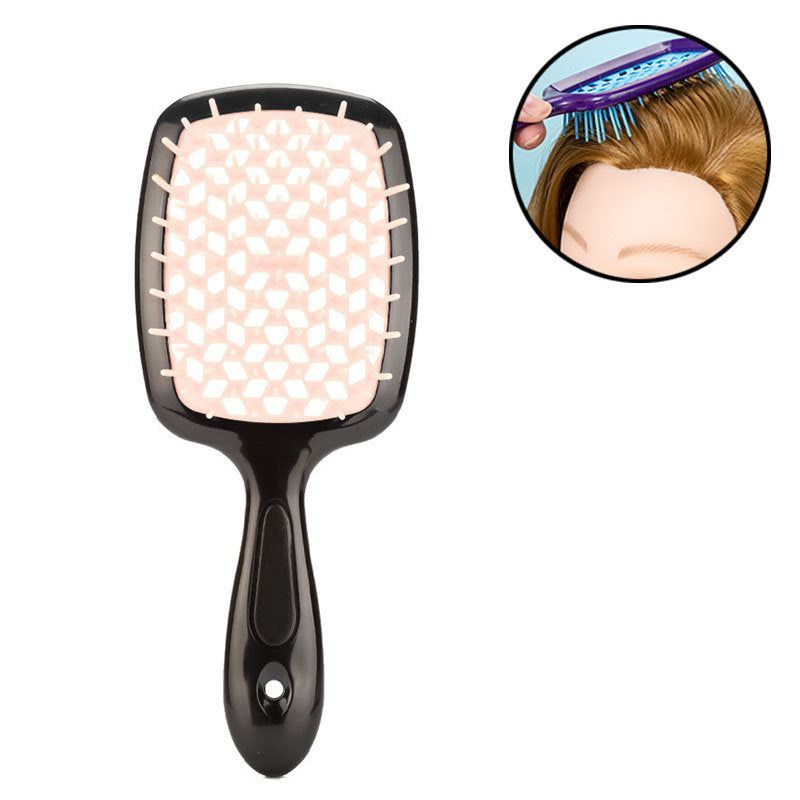 Beakey Massage Hair Brush Wet & Dry Vented Detangling for All Hair Types-PinkBlack