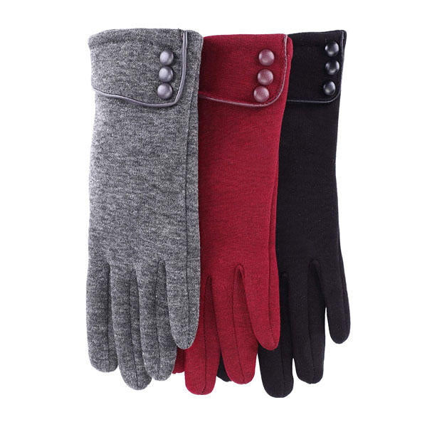 Beakey 3 Pairs Women Winter Gloves Warm Touchscreen Windproof Gloves-BlackGrayWine Red
