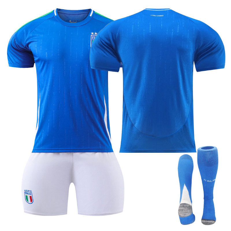 Beakey Italy Home Jersey Soccer Jersey Kit Football T-shirt Set for Adult Kids
