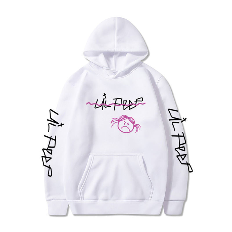 Beakey Unisex Hoodie for Winter with Front Pocket Letter Print Sweatshirt-WhiteB