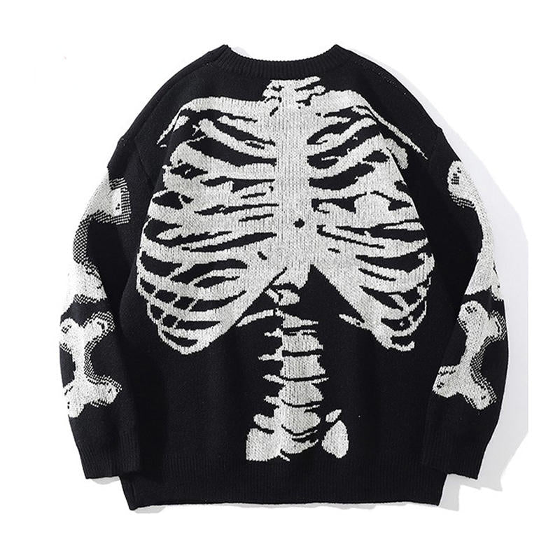 Beakey Mens Oversized Sweater Crewneck Long Sleeve Cable Knit Pullover-Black