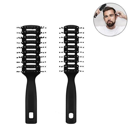 Beakey 2 Pcs Vent Brush Curved with Ball Tipped Bristles for Wet Dry Hair