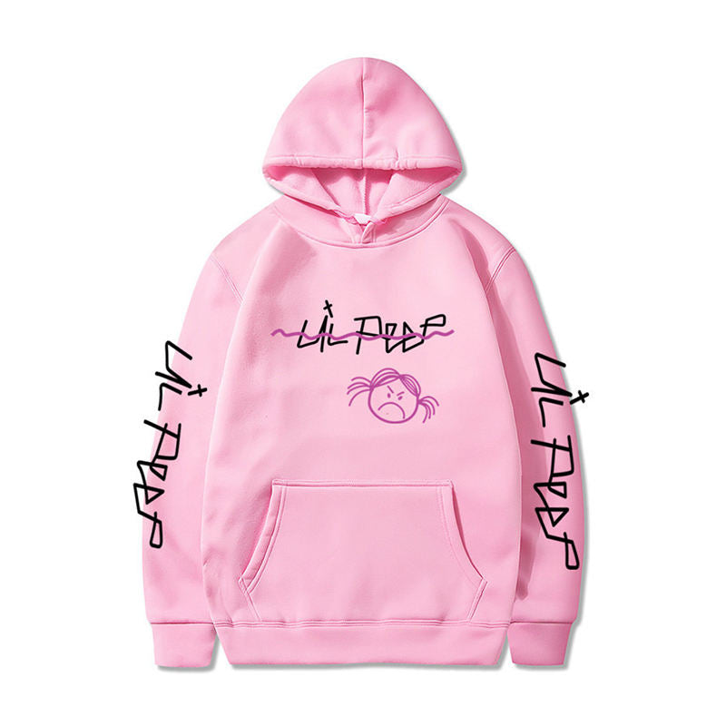 Beakey Unisex Hoodie for Winter with Front Pocket Letter Print Sweatshirt-PinkB
