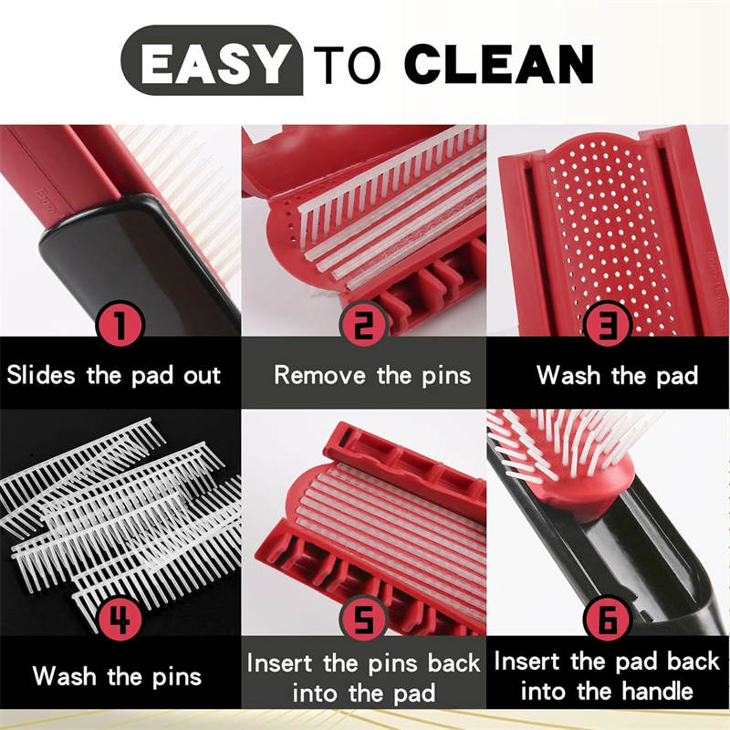 Beakey Wet to Dry Hair Brush 9 Row Anti-Static for Shaping Detangling-Black Purple