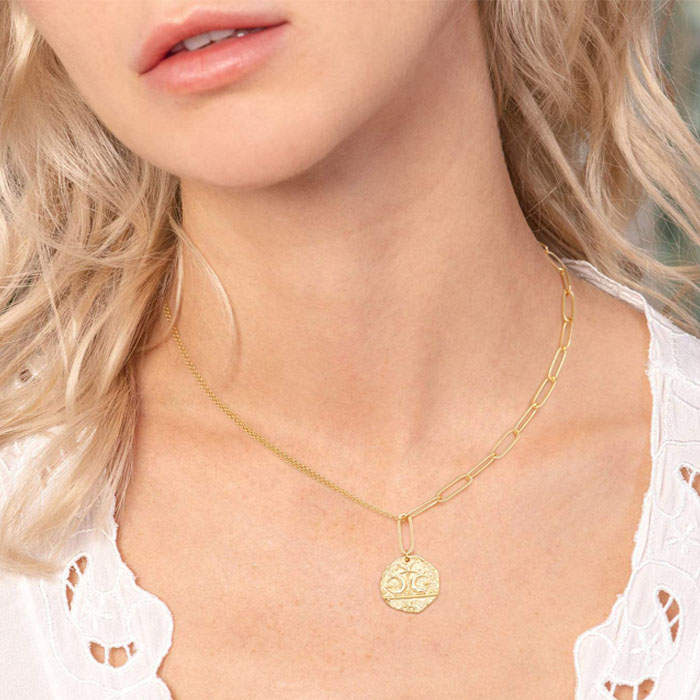 Beakey Simple Cute Long Pendant Necklace Oval Link Choker Double Layer Jewery-Stars And Moon2-GL-0023A