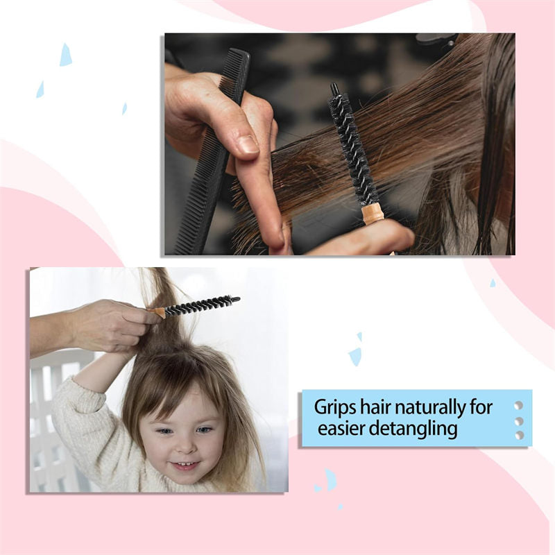 Beakey 4 Pcs Small Round Hair Brush Different Sizes for Bangs Beard