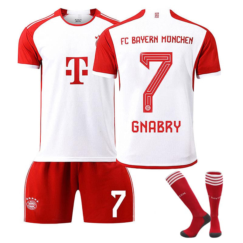 Beakey Bayern Home Jersey GNABRY #7 Soccer Jersey Kids Adult 3-Pieces Jersey Kits